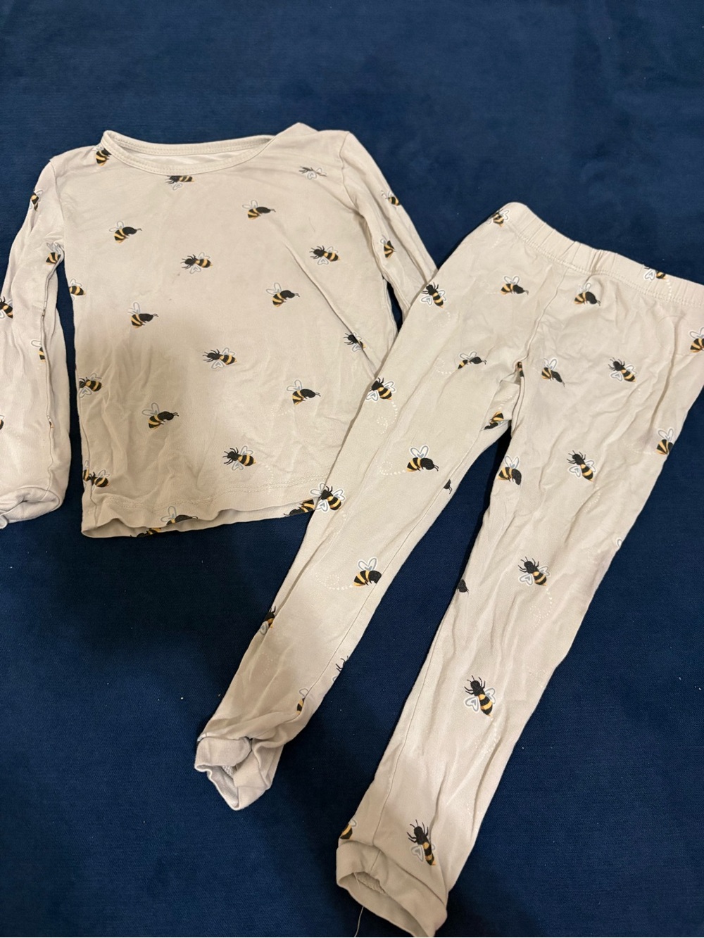 Kyte BABY Cream Bee Print Kids Pajama Set